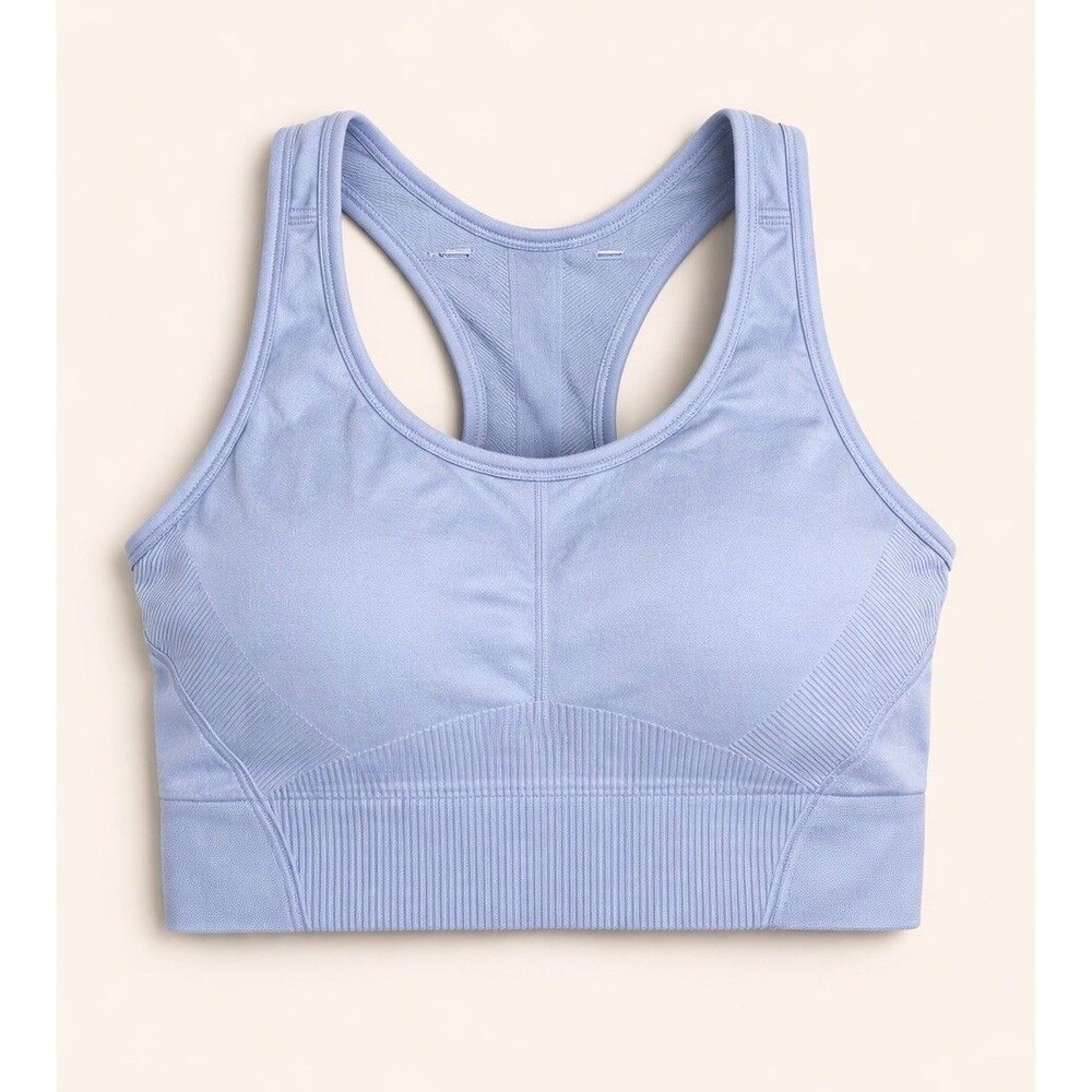 All In Motion Sports Bra Medium Support Blue Seamless Pullover S